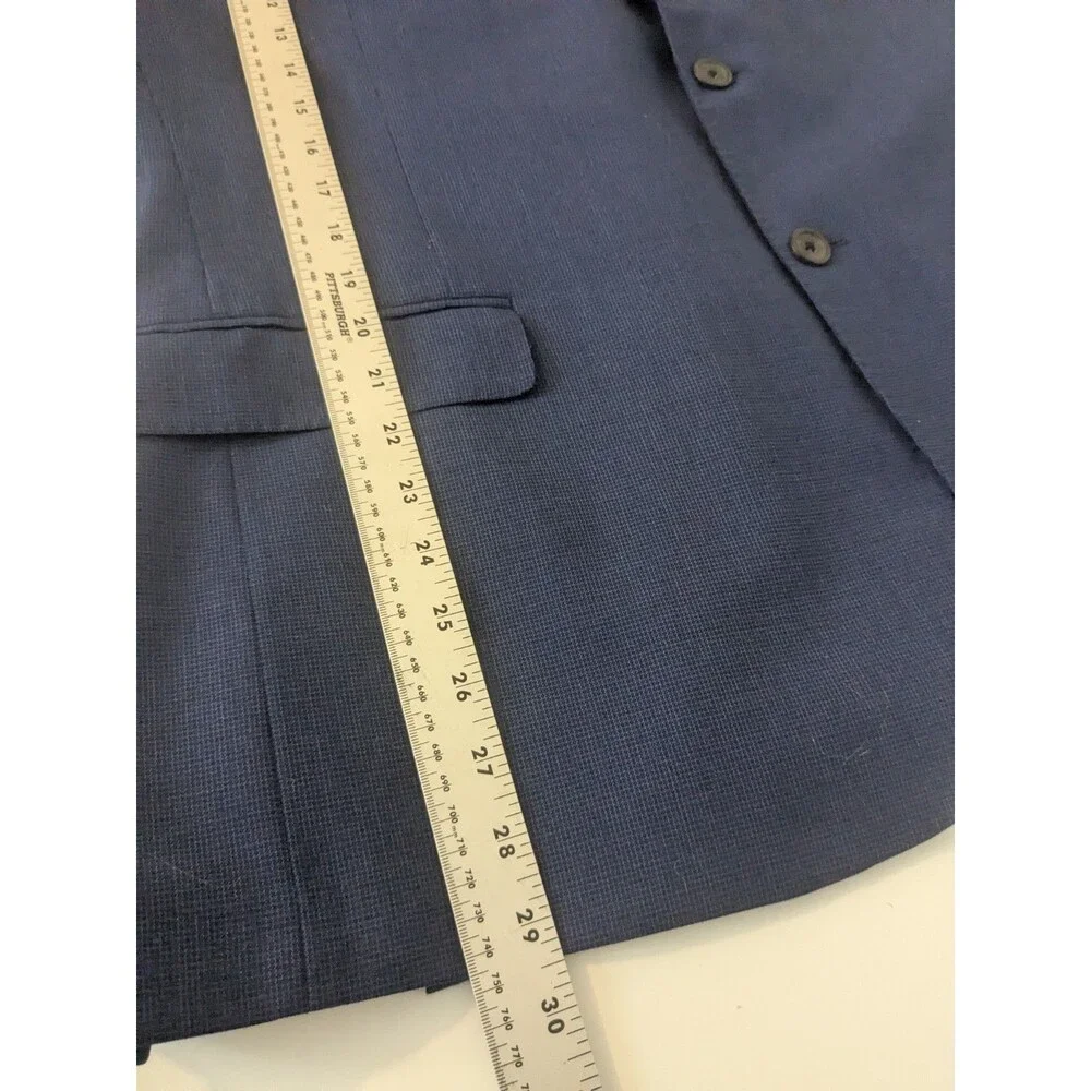 JB Britches Blazer Men’s 48R Logan Blue Suit‎ Jacket Wool Blend